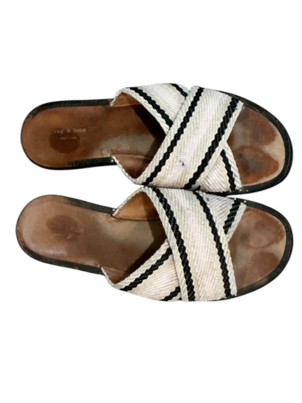 Authentic rag & bone signature designer canvas slide sandals sz 8.5 Euro 38.5 - Picture 13 of 13